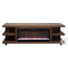 Laurel Canyon Oak Bourbon 82" Fireplace TV Stand