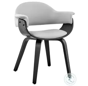 Adalyn Gray Faux Leather And Black Wood Accent Dining Chair