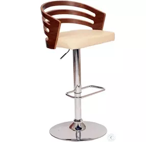 Adele Cream Swivel Adjustable Bar Stool