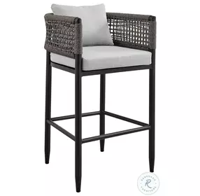 Alegria Gray Outdoor Patio Bar Stool