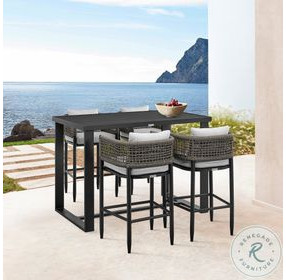 Alegria Black Outdoor Rectangular Counter Height Dining Room Set