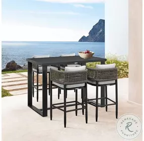 Alegria Black Outdoor Patio Bar Table Set