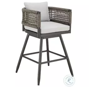 Alegria Light Gray Outdoor Swivel Patio Bar Stool