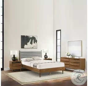 Artemio Walnut And Gray Platform Bedroom Set