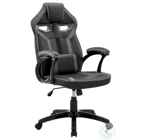 Aspect Black And Dark Gray Adjustable Swivel Gaming Chair With Lumbar Support Pillow