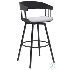 Athena Light Gray And Black Swivel Bar Stool