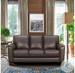 Bergen Espresso Genuine Leather 87" Sofa