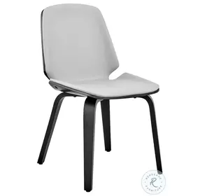 Brinley Gray Faux Leather And Black Wood Accent Dining Chair