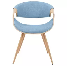 Butterfly Oak and Light Blue Upholstered Dining Chair