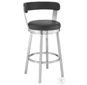 Bryant Black Faux Leather 30" Swivel Bar Stool