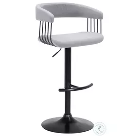 Calista Light Gray Adjustable Swivel Bar Stool