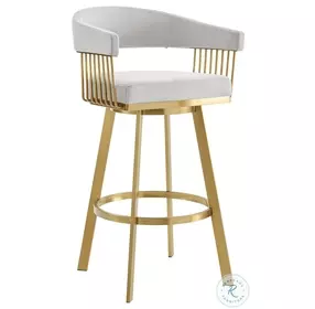 Chelsea Silver And Gold Swivel Counter Height Stool