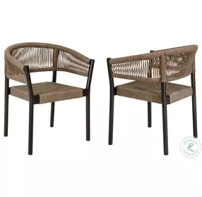 Doris Truffle Outdoor Patio Dining Chair Set Of 2