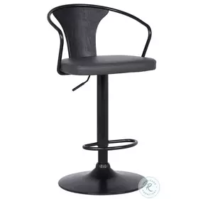 Eagle Grey Faux Leather Adjustable Swivel Bar Stool