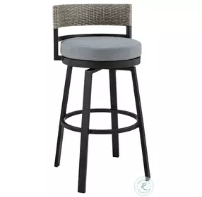 Encinitas Dark Gray Outdoor Patio Swivel Counter Height Stool