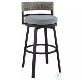 Encinitas Dark Gray Outdoor Patio Swivel Bar Stool