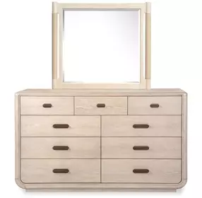 Sunset Cove Sanibel Brown 9 Drawer Dresser with Rectangular Mirror