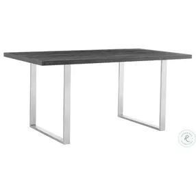 Fenton Charcoal And Brushed Stainless Steel Dining Table