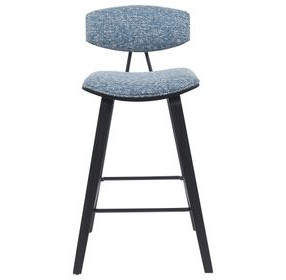 Fox Black and Speckled Blue Upholstered Counter Height Stool