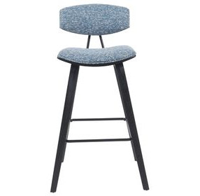 Fox Black and Speckled Blue Upholstered Bar Stool