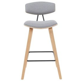 Fox Oak and Gray Upholstered Bar Stool