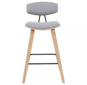Fox Oak and Gray Upholstered Bar Stool