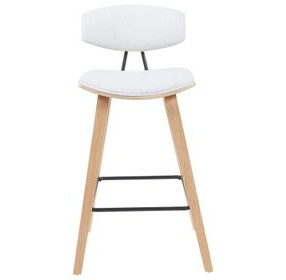 Fox Oak and White Upholstered Counter Height Stool