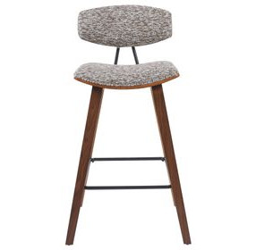 Fox Walnut and Speckled Brown Upholstered Counter Height Stool