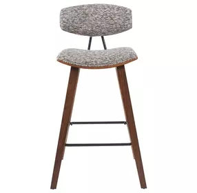 Fox Walnut and Speckled Brown Upholstered Counter Height Stool