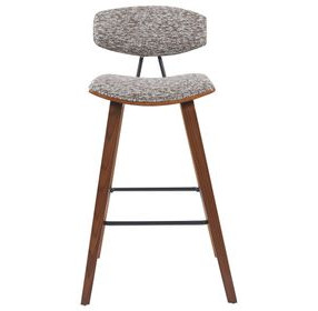 Fox Walnut and Speckled Brown Upholstered Bar Stool