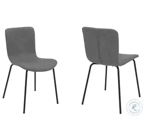 Gillian Light Gray Fabric Modern Dining Chair Set of 2