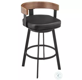 Idris Black Swivel Counter Height Stool