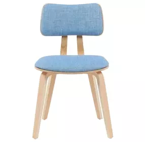 Jaguar Oak and Light Blue Upholstered Dining Chair