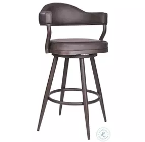 Justin Vintage Brown Faux Leather 30" Swivel Bar Stool
