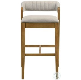Landyn Beige Counter Height Stool with Amber Glow Frame