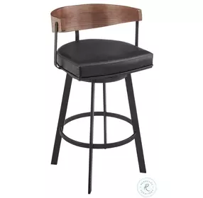 Lacey Vintage Black Swivel Counter Height Stool