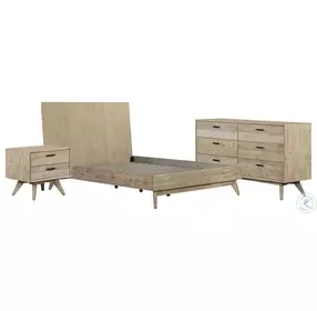Baly Gray Sandblast Mid Century Platform Bedroom Set