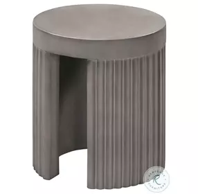 Wave Gray Round End Table