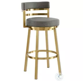 Madrid Vintage Gray Swivel Bar Stool