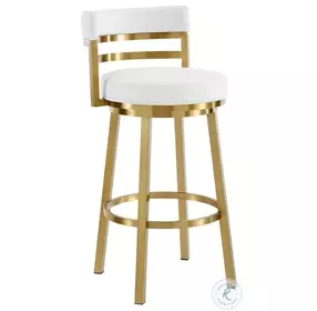 Madrid White Swivel Bar Stool