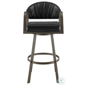 Marcie Vintage Black Swivel Counter Height Stool