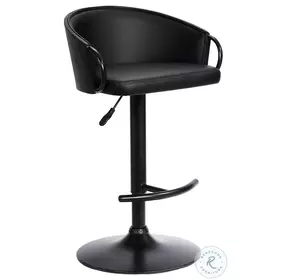 Montego Black Powder Coated Adjustable Swivel Bar Stool