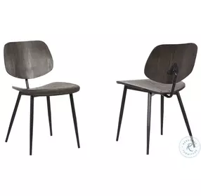 Miki Black And Walnut Mid Century Accent Dining Chair Set of 2