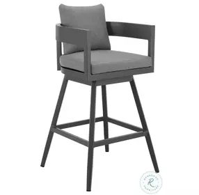Menorca Gray Outdoor Patio Swivel Counter Height Stool