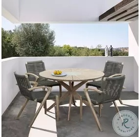Oasis Brown Outdoor Round Dining Room Set