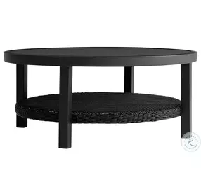 Cayman Black Aluminum Outdoor Round Coffee Table