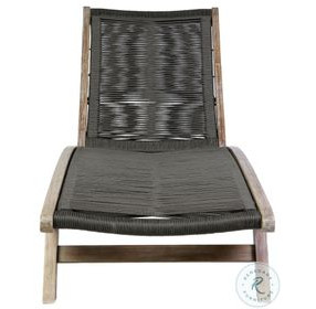 Odette Light Eucalyptus and Charcoal Rope 72" Outdoor Chaise Lounge Chair