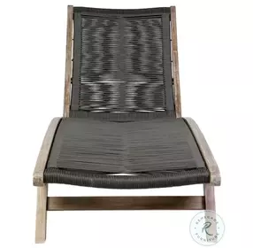 Odette Light Eucalyptus and Charcoal Rope Outdoor 72" Chaise Lounge Chair
