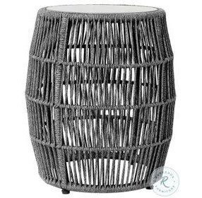 Opus Gray Indoor and Outdoor Garden Stool Round End Table