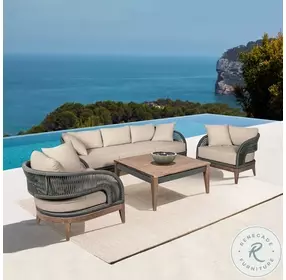 Orbit Taupe Performance Fabric Outdoor Patio Living Room Set